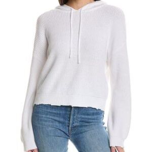 525 America The Alli Distressed Relaxed Hooded Sweater White Women’s. Size M